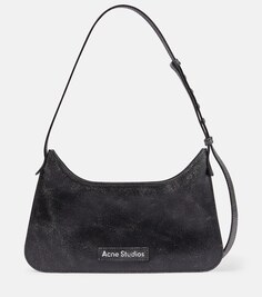 Кожаная сумка через плечо Platt Mini Acne Studios, черный