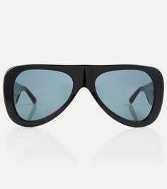 Солнцезащитные очки-авиаторы Edie из коллаборации с Linda Farrow The Attico, черный