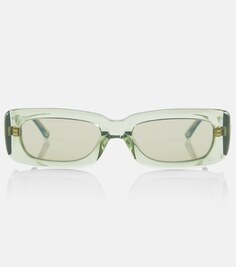 Прямоугольные солнцезащитные очки Mini Marfa из коллаборации с Linda Farrow The Attico, зеленый