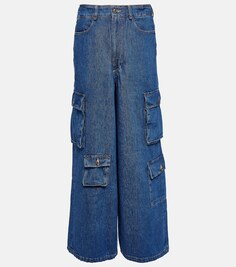 Джинсовые брюки карго Hailey с высокой посадкой THE FRANKIE SHOP, синий