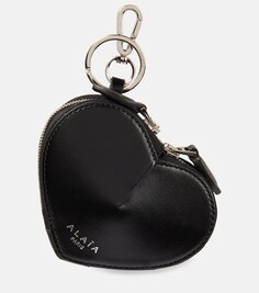 Кожаный кошелек для мелочи Le Cœur Mini Alaïa, черный