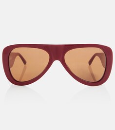 Солнцезащитные очки-авиаторы Edie из коллаборации с Linda Farrow The Attico, красный