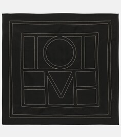 Шелковый шарф с логотипом Toteme, черный