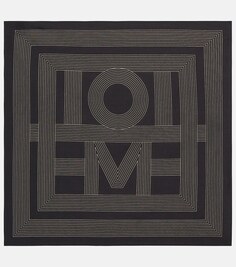 Шарф из хлопка и шелка с логотипом Toteme, черный