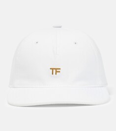 Бейсболка из хлопковой парусины с логотипом Tom Ford, белый
