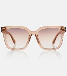 Солнцезащитные очки в прямоугольной оправе Selby Tom Ford, розовый