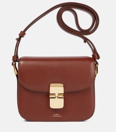 Кожаная сумка через плечо Grace Mini A.P.C., коричневый