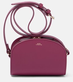 Кожаная сумка через плечо Demi-Lune Mini A.P.C., розовый