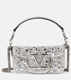 Locò Маленькая декорированная сумка через плечо Valentino Garavani, серебряный