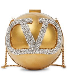 Клатч с логотипом VLogo Valentino Garavani, золотой