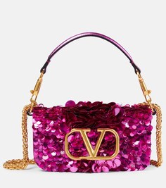Locò Маленькая сумка через плечо с пайетками Valentino Garavani, розовый