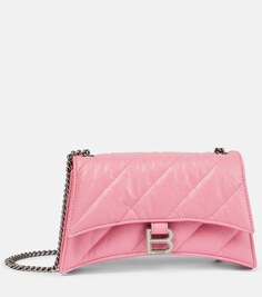 Сумка через плечо Crush Mini из стеганой кожи Balenciaga, розовый