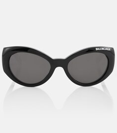 Классические овальные солнцезащитные очки Balenciaga, черный