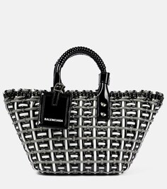 Сумка-тоут Bistro Basket XS из искусственной кожи Balenciaga, зеленый