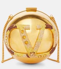 Круглая сумка через плечо из латуни с логотипом VLogo Valentino Garavani, золотой