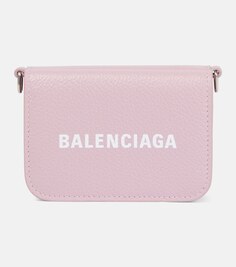 Мини-кошелек на цепочке Balenciaga, розовый
