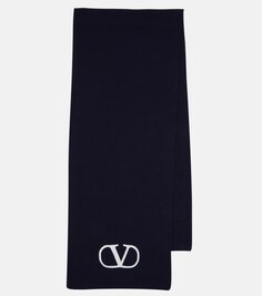 Шарф из натуральной шерсти VLogo Valentino, черный