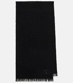 Металлизированный шарф из смесового кашемира Valentino, черный