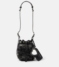 Кожаная сумка-ведро Le Cagole XS Balenciaga, черный