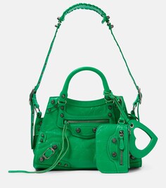Кожаная сумка-тоут Neo Cagole XS Balenciaga, зеленый