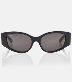 Овальные солнцезащитные очки Balenciaga, черный
