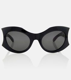 Круглые солнцезащитные очки Balenciaga, черный
