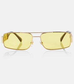 Солнцезащитные очки в прямоугольной оправе Greca Versace, золотой