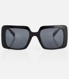Солнцезащитные очки квадратной формы из ацетата Versace, черный