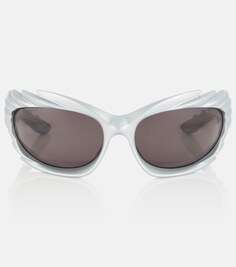 Солнцезащитные очки в круглой оправе Balenciaga, серебряный