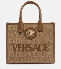 Маленькая сумка-тоут Versace Allover Versace, коричневый