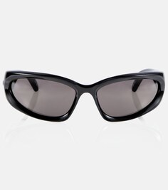 Солнцезащитные очки в круглой оправе Balenciaga, черный