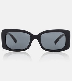 Солнцезащитные очки в прямоугольной оправе с винтажным логотипом Versace, черный