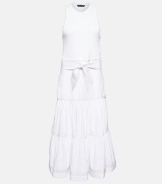 Платье макси Austyn из смесового хлопка VERONICA BEARD, белый
