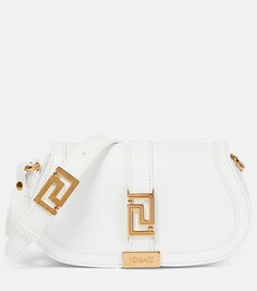 Кожаная сумка через плечо Greca Goddess Mini Versace, белый