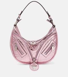 Кожаная сумка через плечо Repeater Mini Versace, розовый