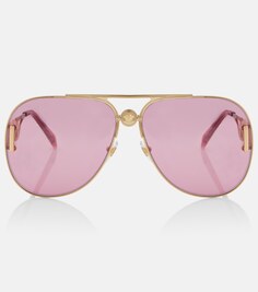Солнцезащитные очки-авиаторы Versace, розовый