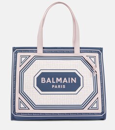 Холщовая сумка-тоут с логотипом Balmain, разноцветный