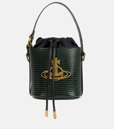 Маленькая сумка-ведро Daisy из кожи с эффектом крокодила Vivienne Westwood, зеленый