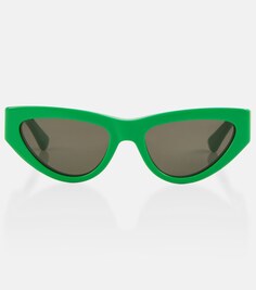 Солнцезащитные очки в оправе «кошачий глаз» Bottega Veneta, зеленый