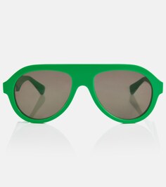 Солнцезащитные очки-авиаторы Bottega Veneta, зеленый