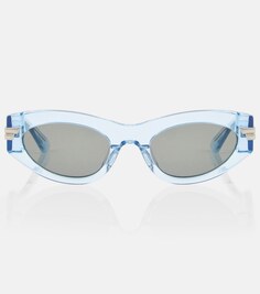 Классические овальные солнцезащитные очки Bottega Veneta, синий