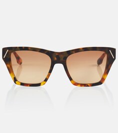 Солнцезащитные очки прямоугольной формы Victoria Beckham, коричневый