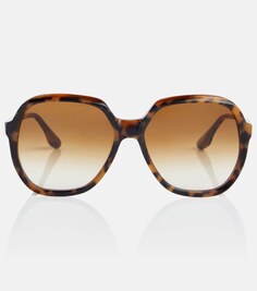 Круглые солнцезащитные очки Victoria Beckham, коричневый