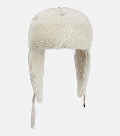 Пуховая шапка с отделкой из овчины Yves Salomon, белый