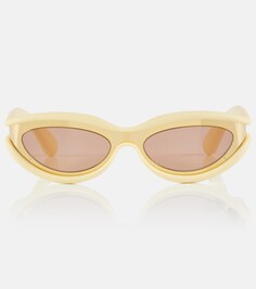 Солнцезащитные очки в овальной оправе Bottega Veneta, золотой
