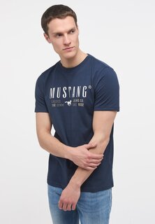 Футболка с принтом Mustang, синий