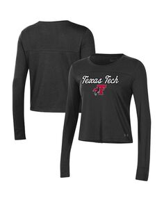 Женская черная укороченная футболка с длинным рукавом Texas Tech Red Raiders Vault Under Armour, черный