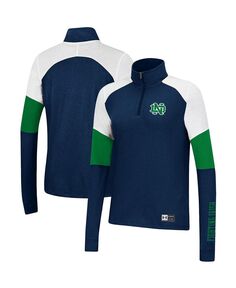 Женская темно-синяя куртка Notre Dame Fighting Irish с рукавами реглан и молнией четверти Under Armour, темно-синий