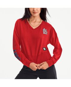 Женский красный пуловер с v-образным вырезом St. Louis Cardinals Lily DKNY, красный