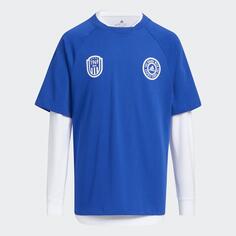 Футболка-лонгслив Adidas, белый/синий